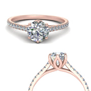 6 Claw Prong Simple Engagement Ring